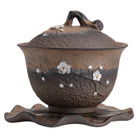 Guzao Fever Handmade Coarse Pottery Gaiwan Tea Brewing Bowl Large Tea Cup (Option: Ancient Morning Fever)