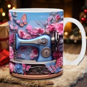 Ceramic 3D Sewing Painted Mug Creative 3D Space Mug (Option: New Sewing Machine Type D-9.5X8CM)
